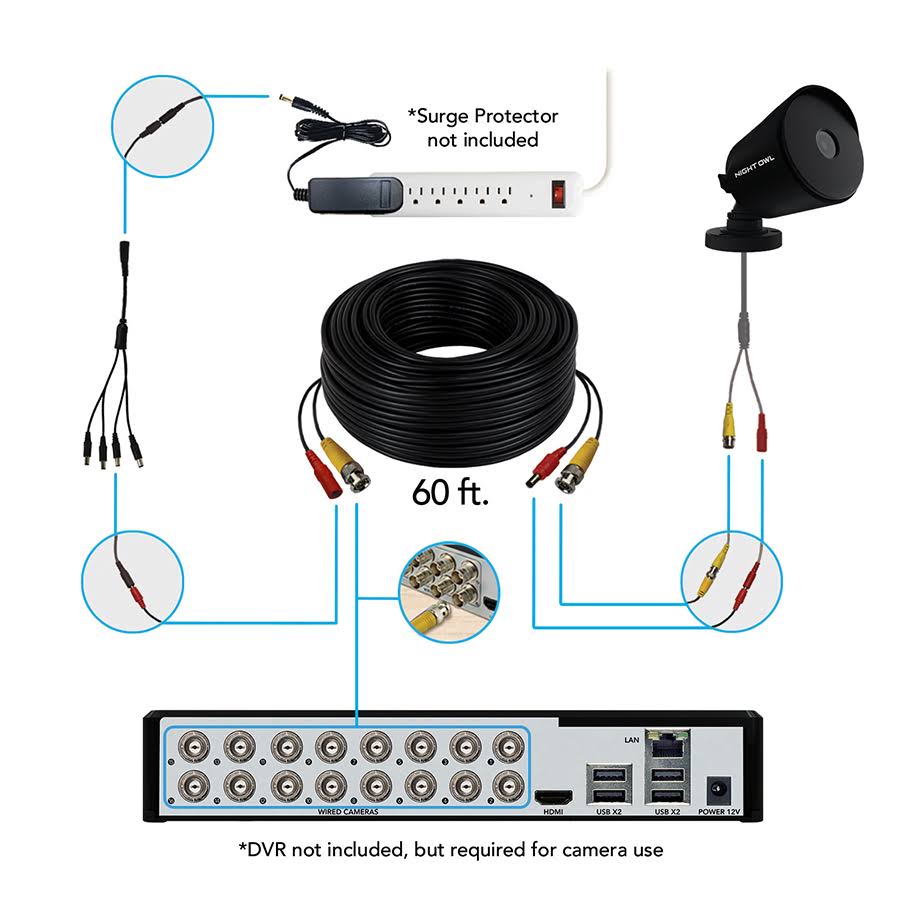Black 2 Pack 1080p HD Wired Cameras H46005
