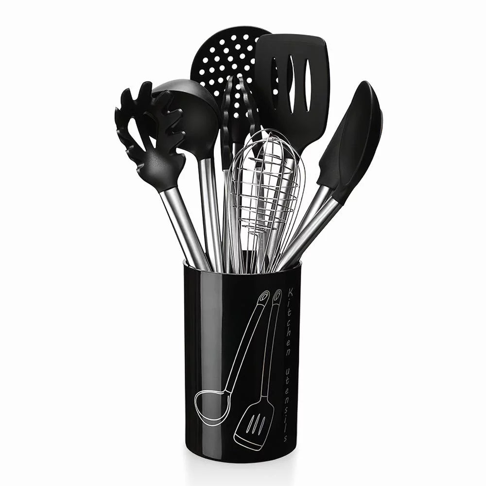 8Pcs Silicone Non-stick Stainless Steel Handle Kitchen Utensil Set Q901746