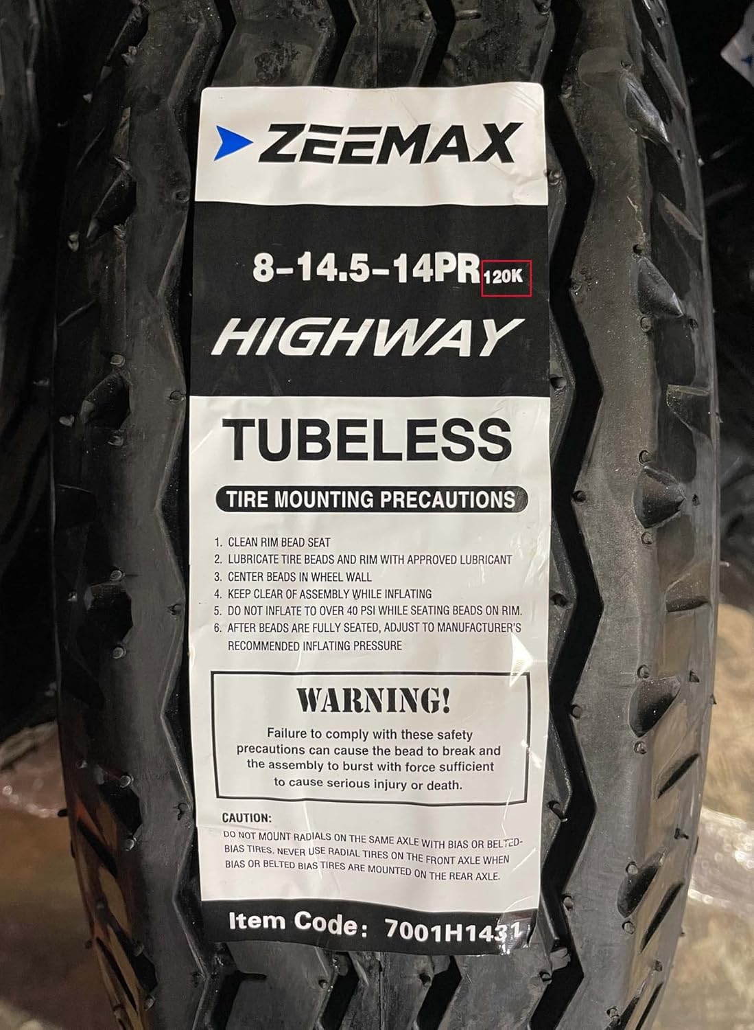8-14.5 14 Ply Load Range G Trailer Tires Set 4 O1512