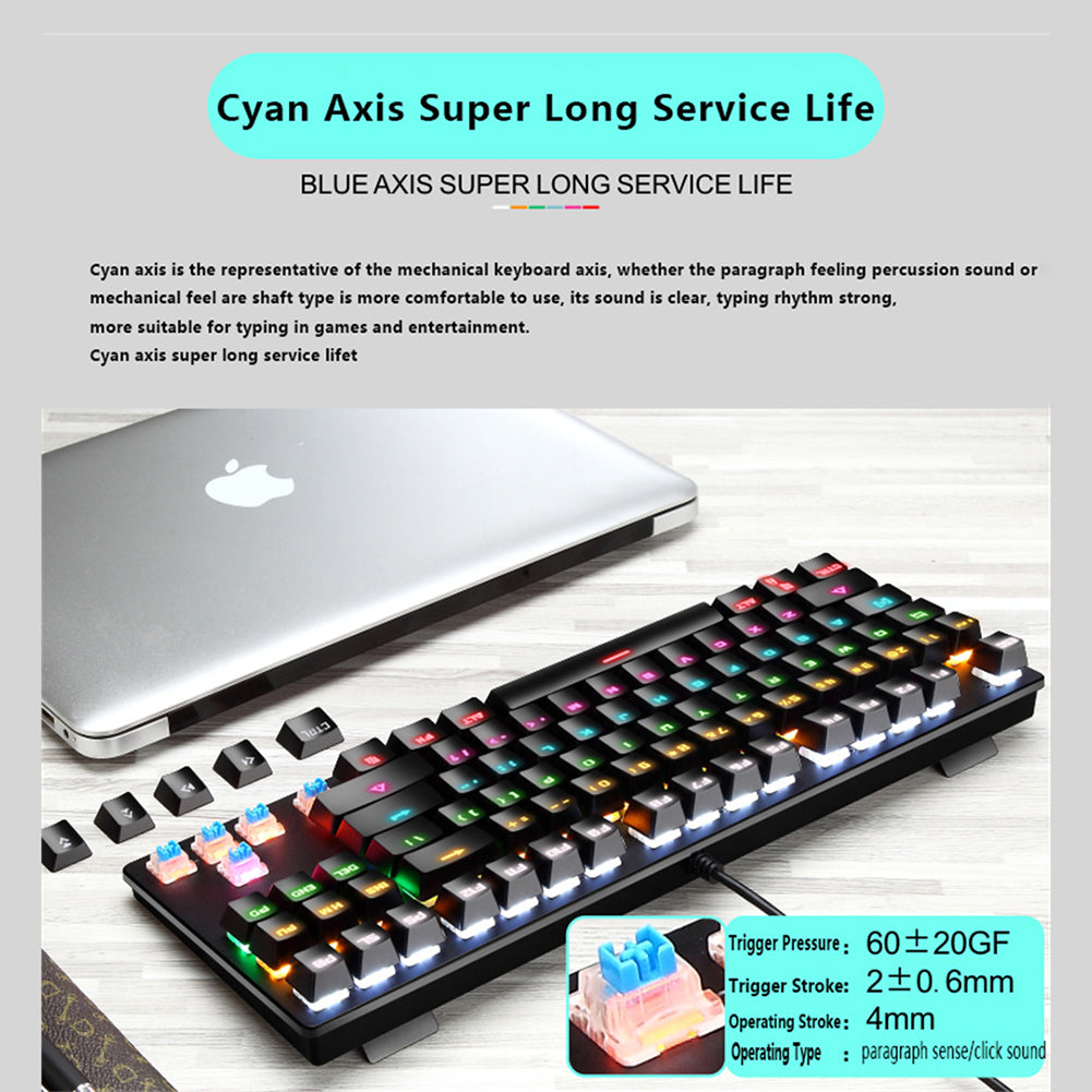 87-Key Gaming Mechanical Keyboard with Backlit LED J951