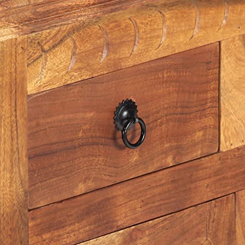 Rustic Sideboard Solid Acacia Wood Brown Two Doors Two Drawers 24.8"x11.8"x29.5" L3659