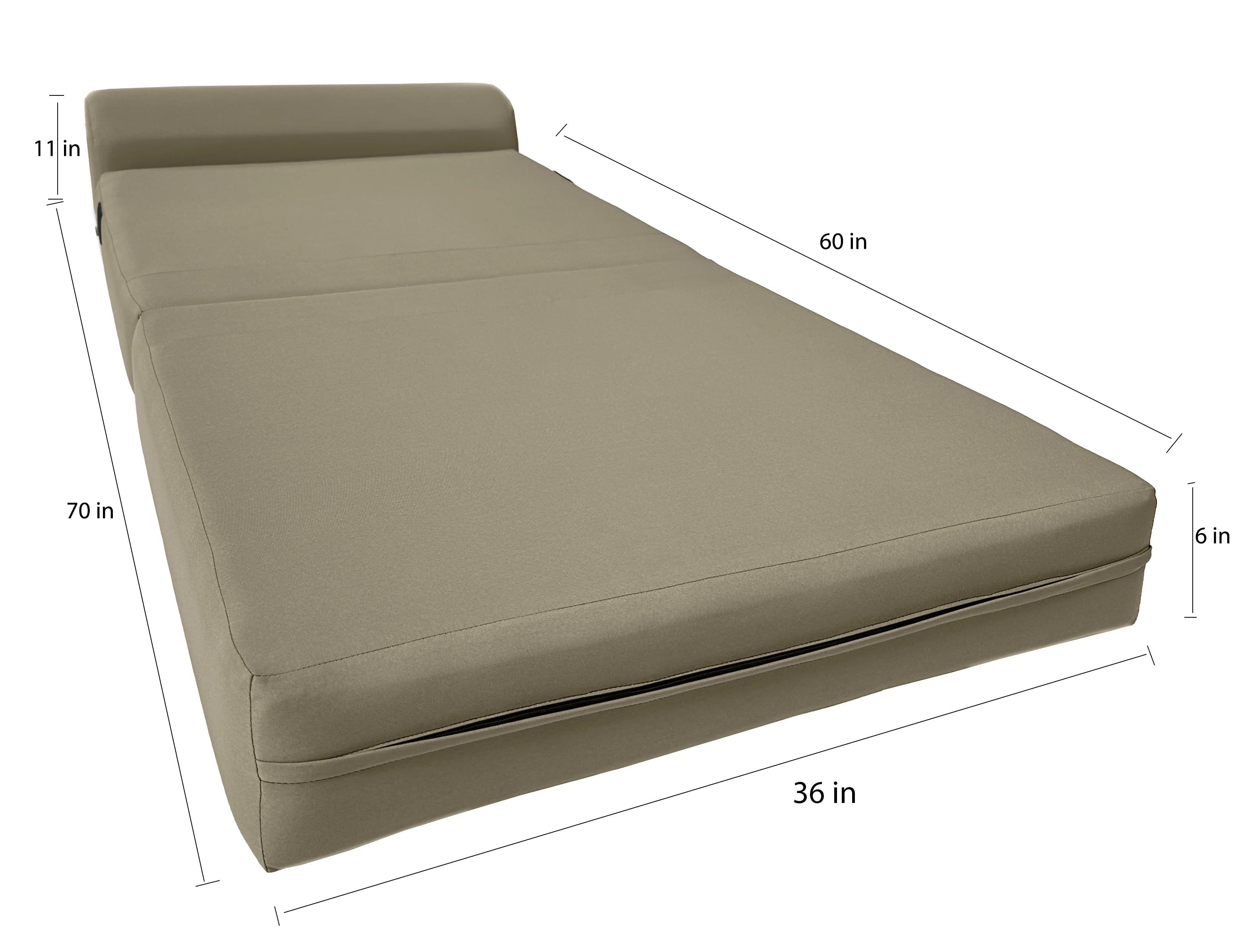 Tan Sleeper Chair Folding Foam Sofa Guest Bed C571