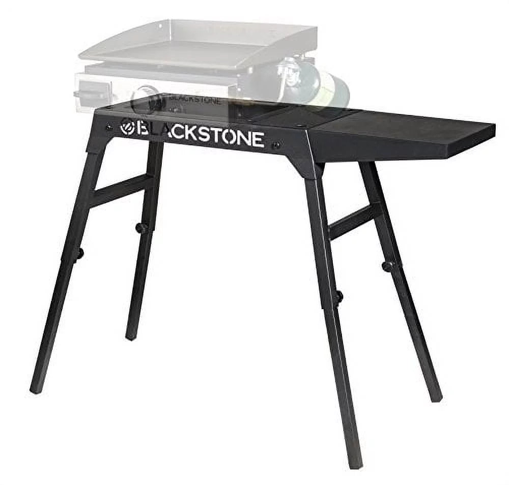 Black Universal Griddle Stand with Adjustable Leg and Side Shelf C427164