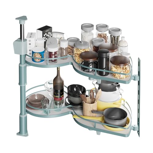 2 Tier Swing Tray Blind Corner Cabinet Organizer Z848