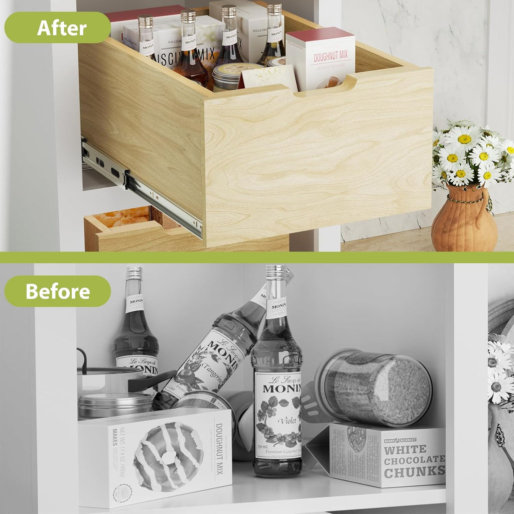 13.5''W x 21''D x 8''H Pull Out Cabinet Organizer, Birch Wood X1802