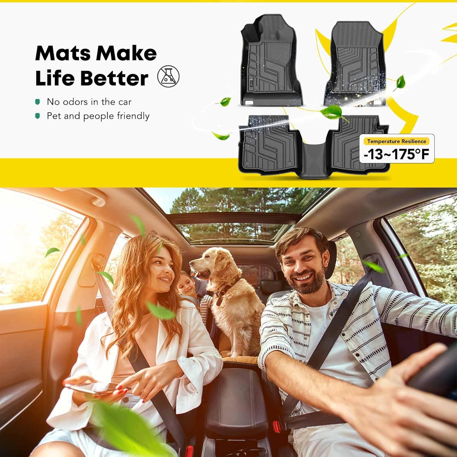 All Weather TPE Car Mats, Set of 3 Y327584