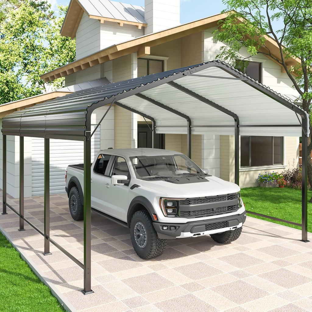 10x15 Metal Carport Heavy Duty Galvanized Car Shelter I333155