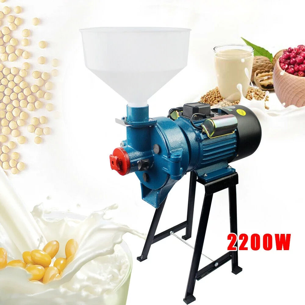 Wet Beans Flour Grinder Rice Corn Grain Coffee Wheat Funnel Wet Electric Feed Flour Mill Cereals Grinder Corn Grain Wheat Funnel 2200W 110V D540