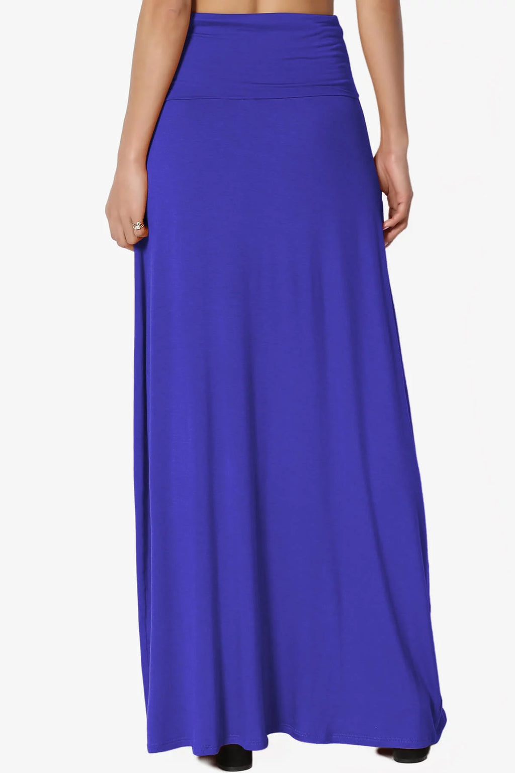 Casual Draped Jersey Long Maxi Skirt M689