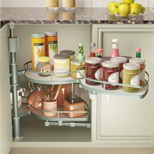 2 Tier Swing Tray Blind Corner Cabinet Organizer Z848