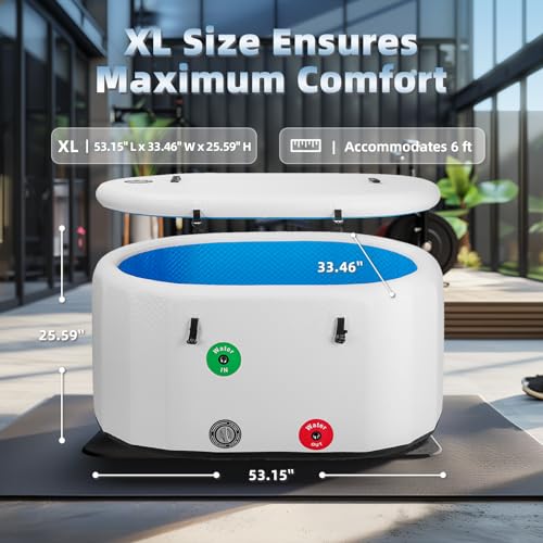 Black XL Cold Plunge Tub, 53.15" L x 33.46" W x 25.59" H T19606