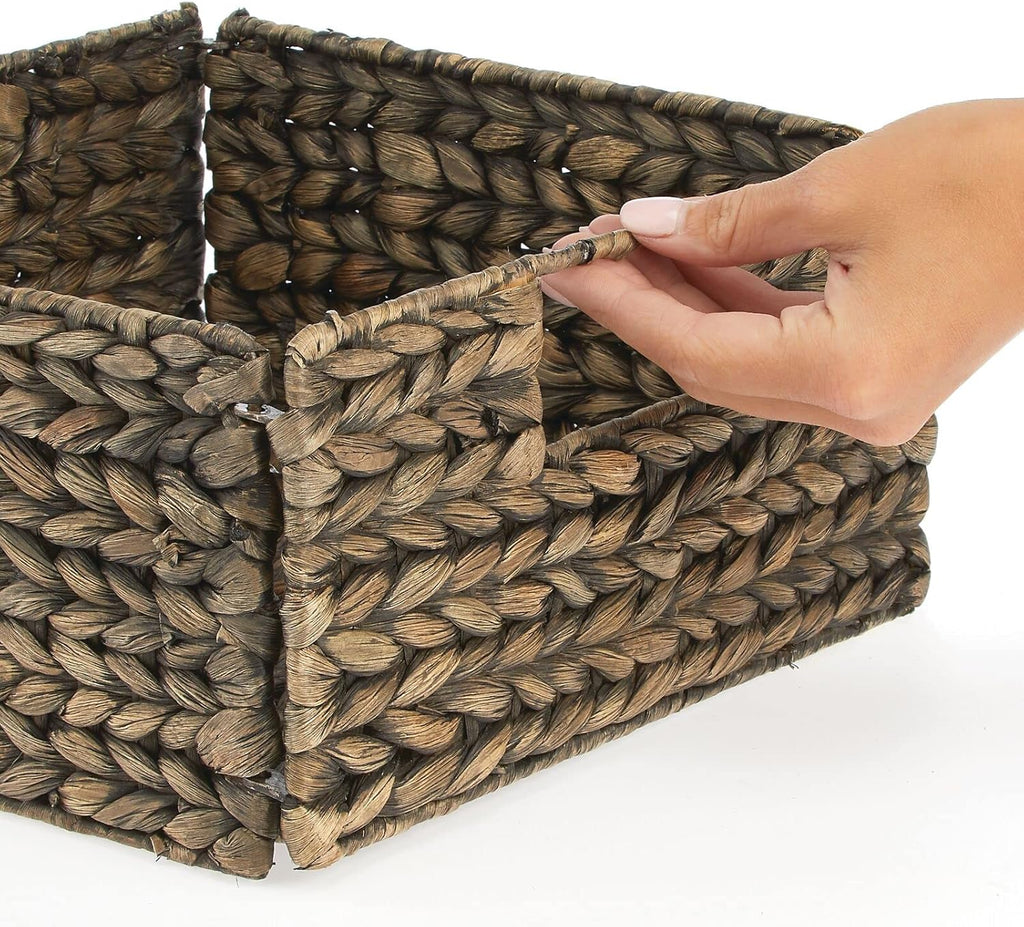 Brown Wash Woven Hyacinth Storage Bin Basket 4 Pack K806