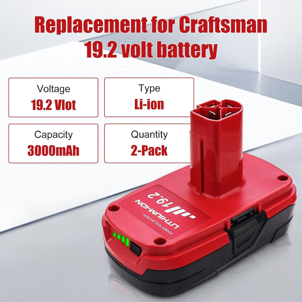 2 Packs 3.0Ah 19.2 Volt Lithium ion Battery P9207