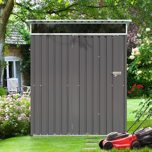 5x3 FT Outdoor Storage Shed with Window, Slate Gray C795737