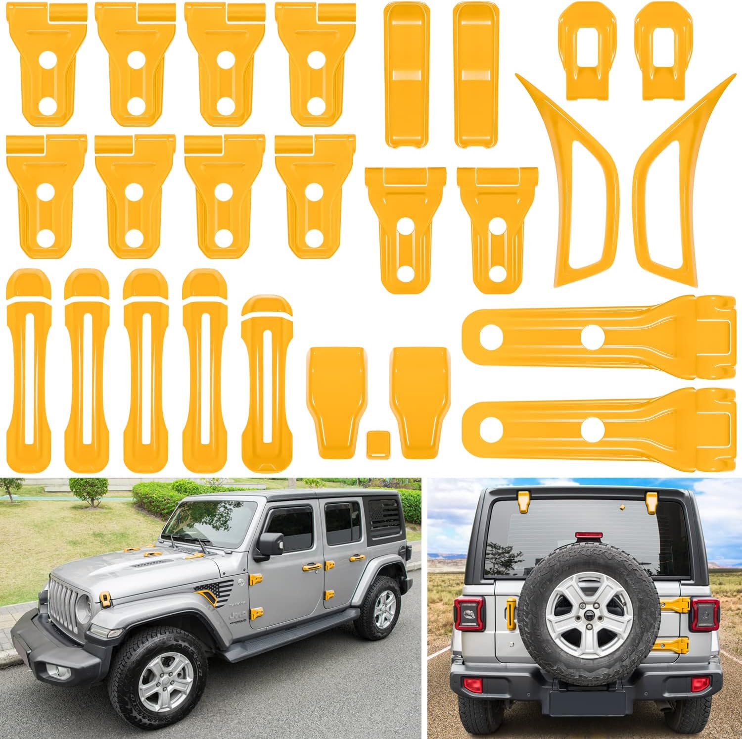 White 26PCS Exterior Decoration Trim Kit for Jeep Wrangler JL JLU F287614