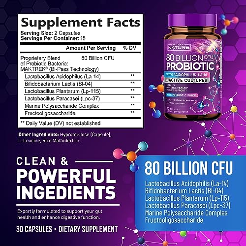 80 Billion CFU Probiotic Supplement - 30 Capsules V320714