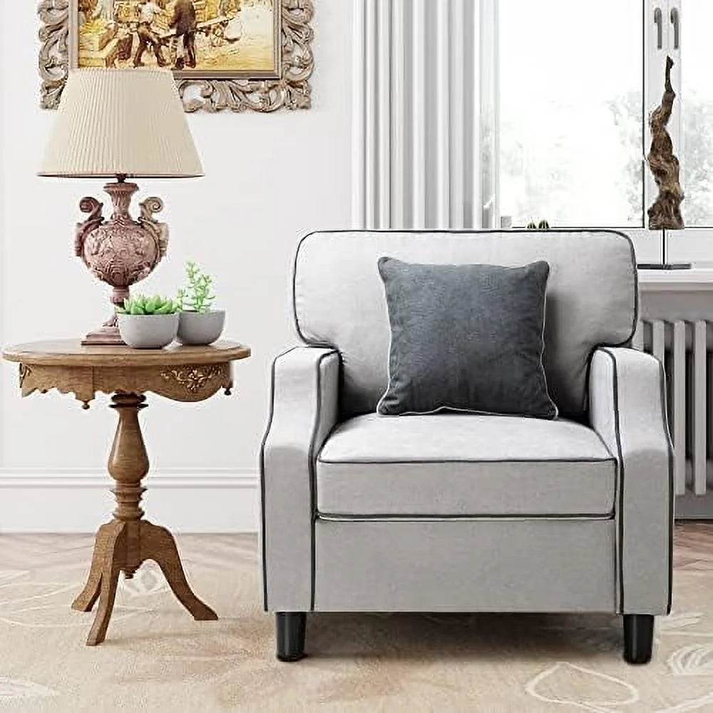 Light Gray Fabric Accent Armchair C89399