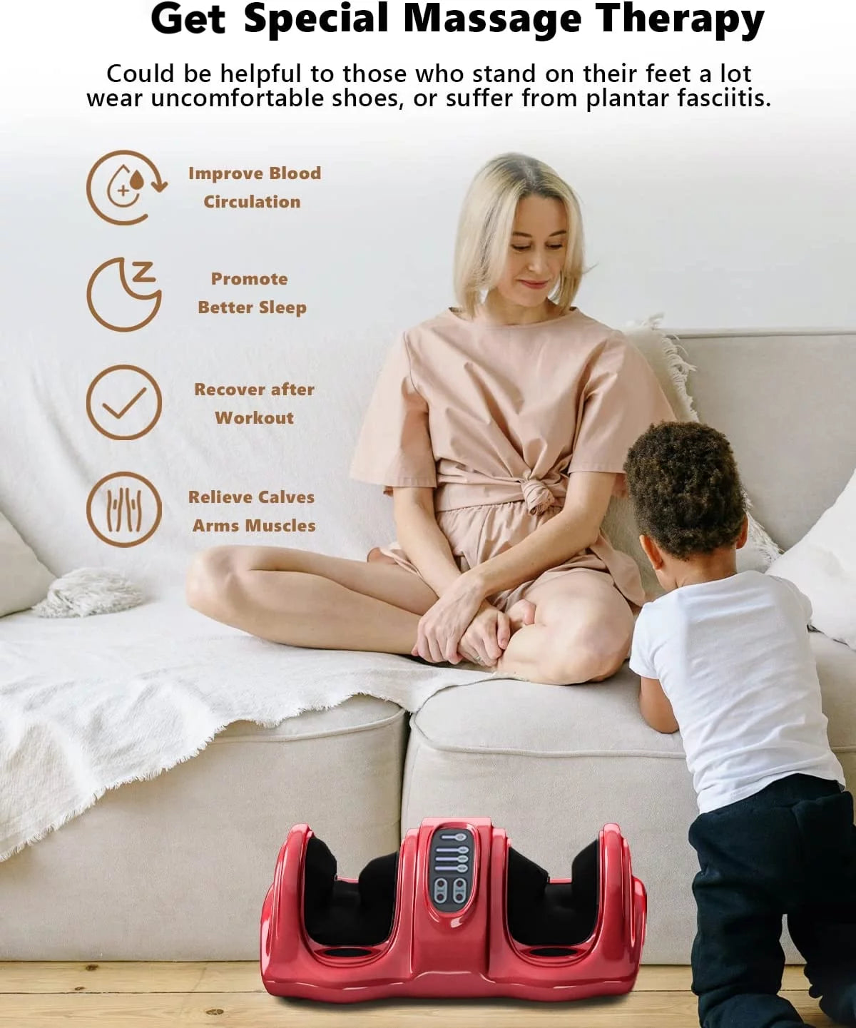 Electric Foot Massager with Remote and 3 Massage Modes H60978
