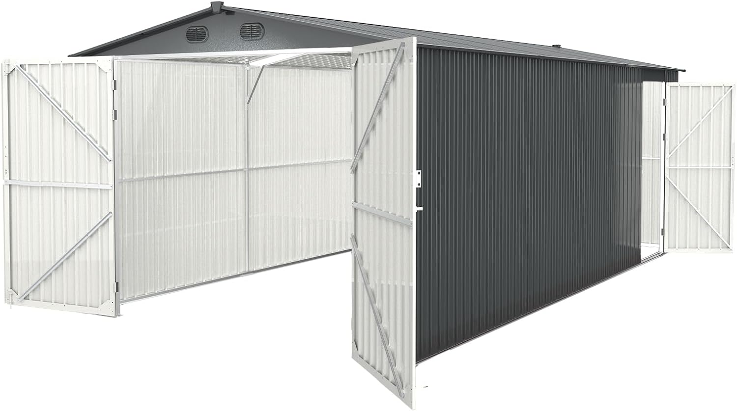 Heavy-Duty Metal Garage Shed 20'x10' U894