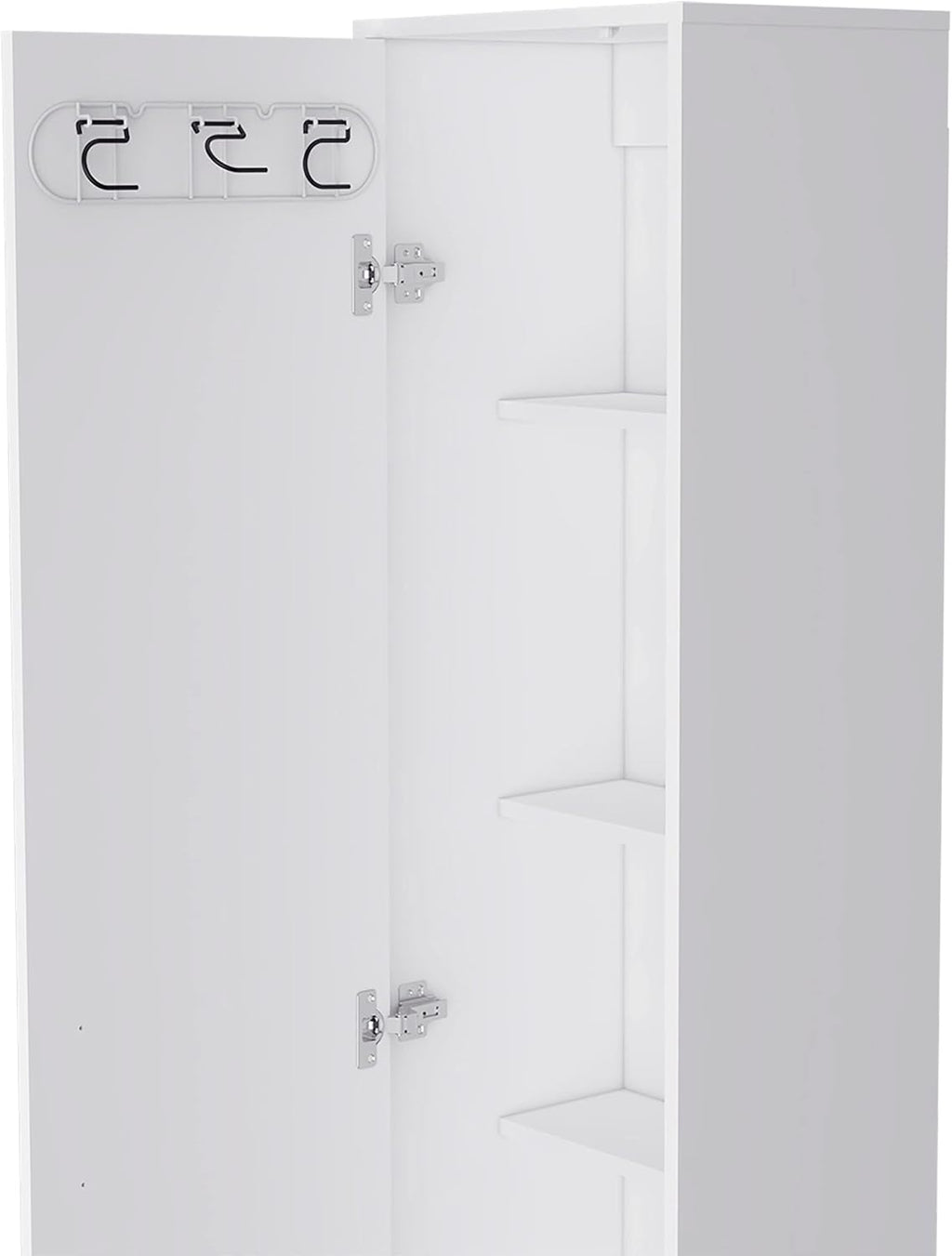 White Single Door Tall Storage Cabinet L345109