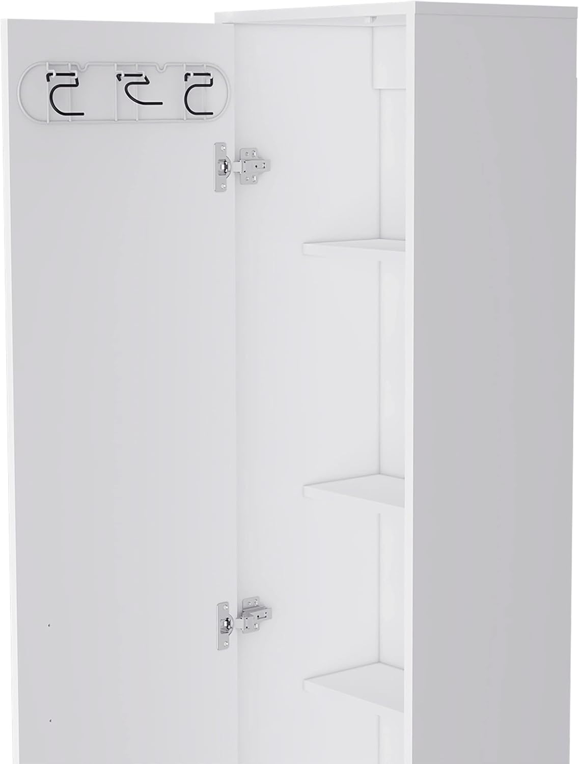 White Single Door Tall Storage Cabinet L345109