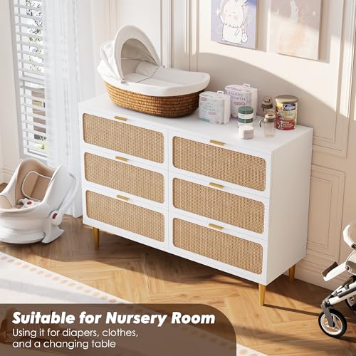 Black Rattan 5 Drawer Tall Dresser J61765