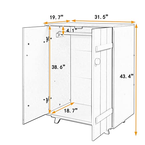 White Wooden Wardrobe Cabinet with Hanging Rod and Doors N31139