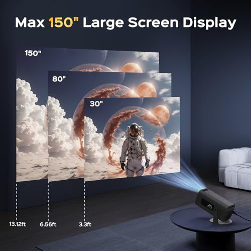 White 1080P Smart Projector with WiFi and Bluetooth F195147