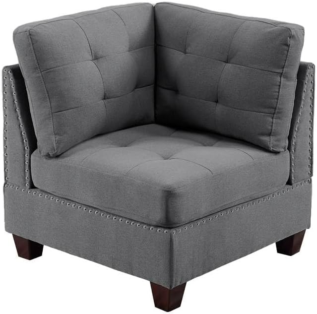 Gray Linen Like Fabric Modular Sectional 6pc Set P144204