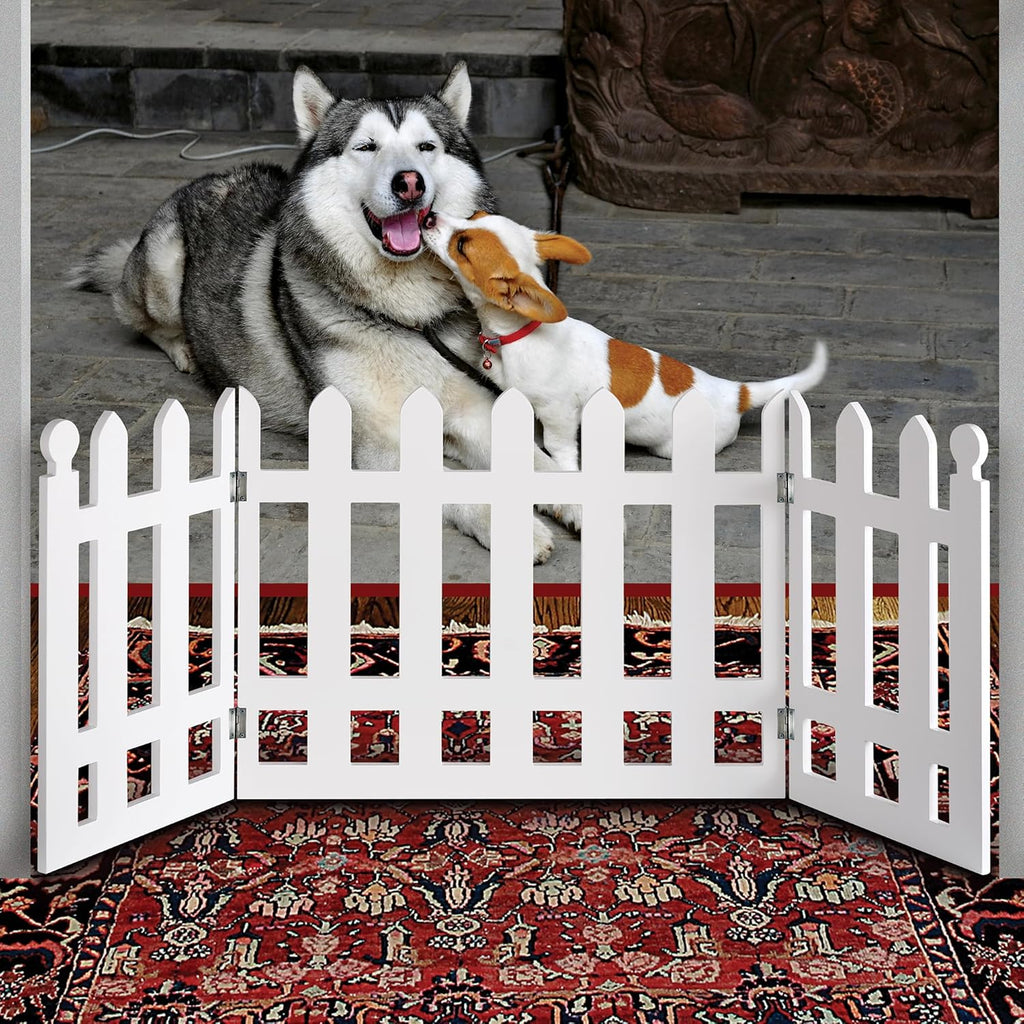 White Picket Fence Folding Pet Gate B49960