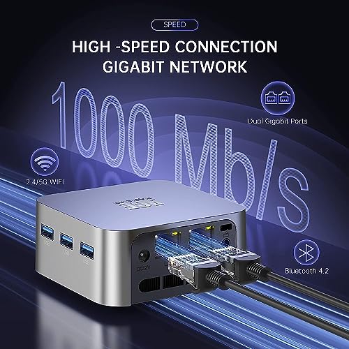 Mini PC Windows 11 Pro 12th Alder Lake N95 8GB LPDDR5 256GB M.2 SSD 3 HDMI 4K UHD Dual Gigabit Ethernet Z3119