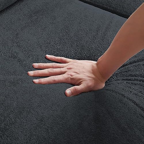 Beige Microfiber L Shaped Sectional Sofa with Storage Chaise H25164