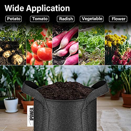 5 Gallon 10-Pack Tan Heavy Duty Nonwoven Fabric Pots with Strap Handles D819528