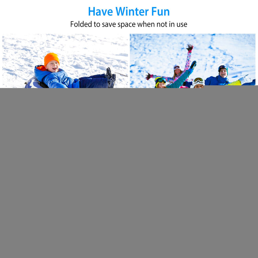 Blue 47 Inch Inflatable Snow Sled with Handles J174