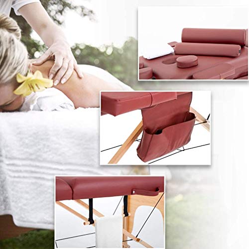 Portable Foldable Massage Table with Carry Case, Cream Q7113