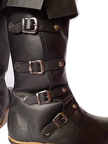 Medieval Leather Boots 4 Buckle Long Boot C5211