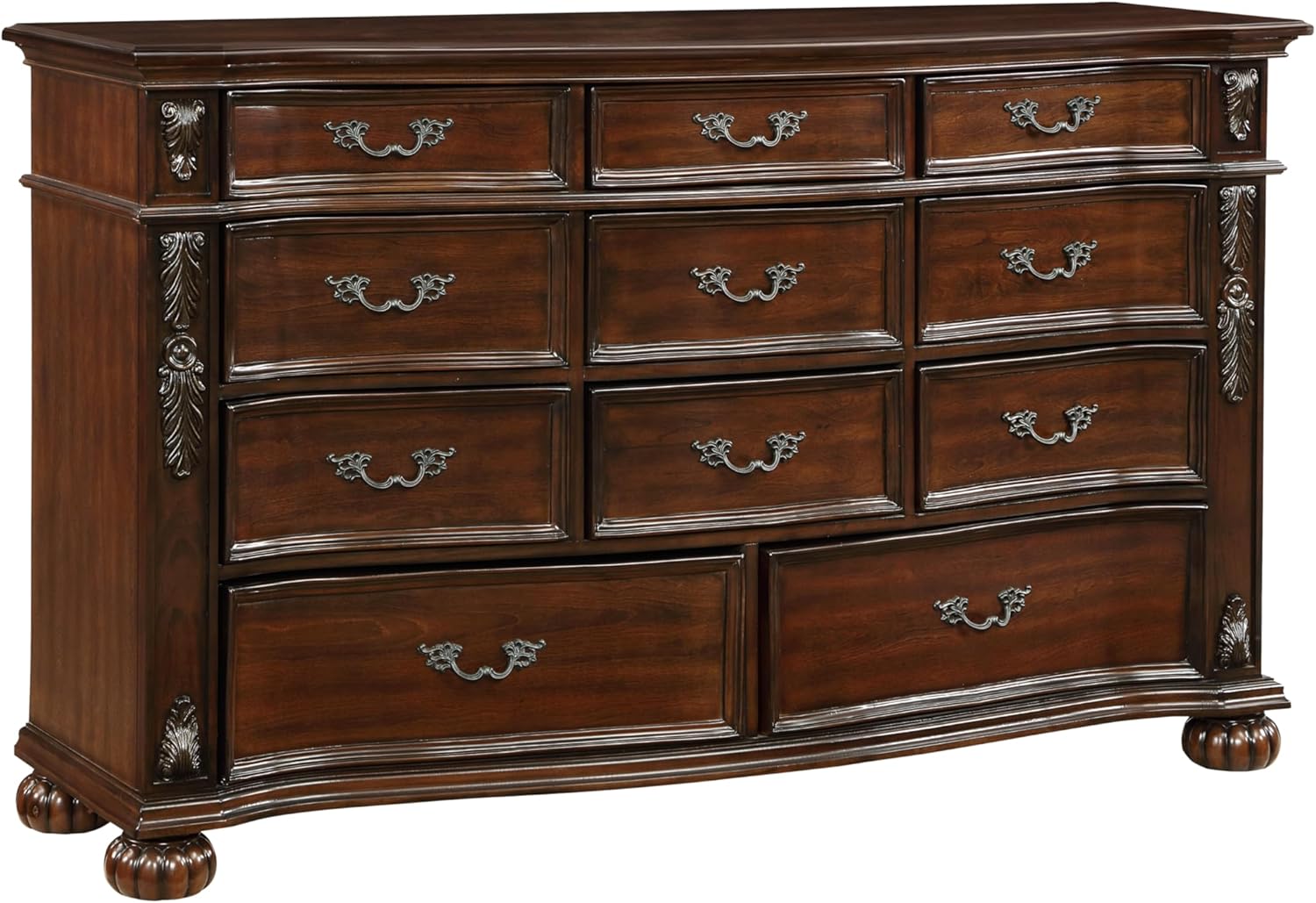11 Drawers Cherry Finish Wood Dresser T827222