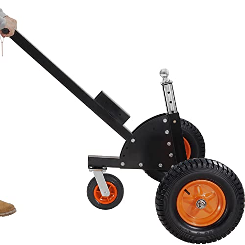 Adjustable Trailer Dolly with 1-7/8'' Hitch Ball & 10'' Solid Tires, 16''-24'' Adjustable Height, 600lbs Tongue Weight Capacity S486