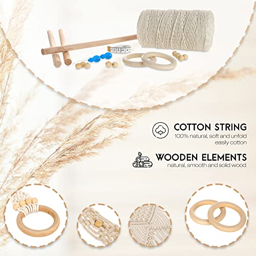 115 Pcs Macrame Kit with 220yd Cotton Yarn V7391
