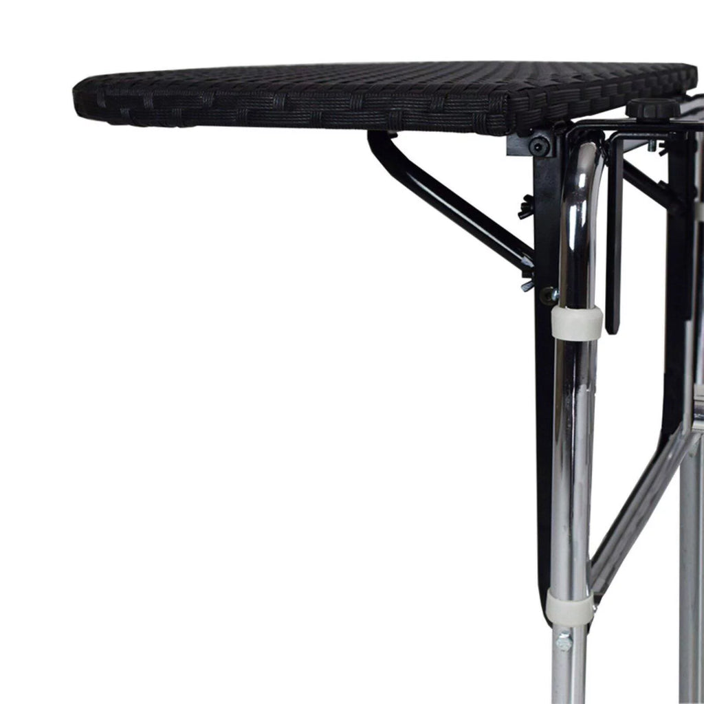 Black Wicker and Metal Foldable Balcony Table H497