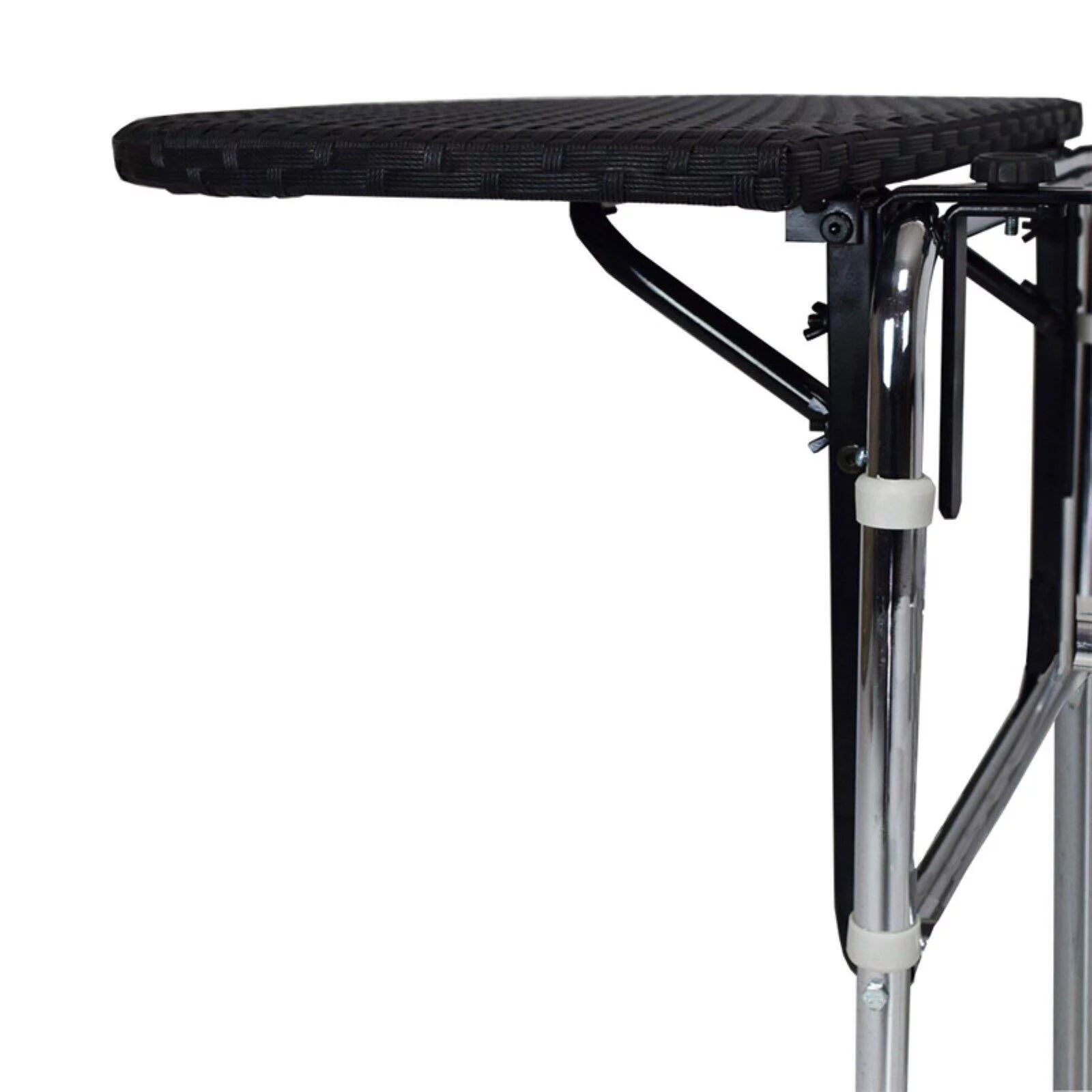 Black Wicker and Metal Foldable Balcony Table H497