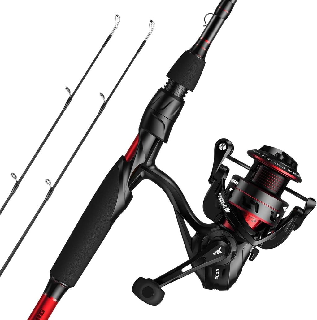 Twin Tip Fishing Rod and Reel Combo, IM6 Graphite 2Pc Blanks, Stainless-Steel Guides, EVA Handles N586255