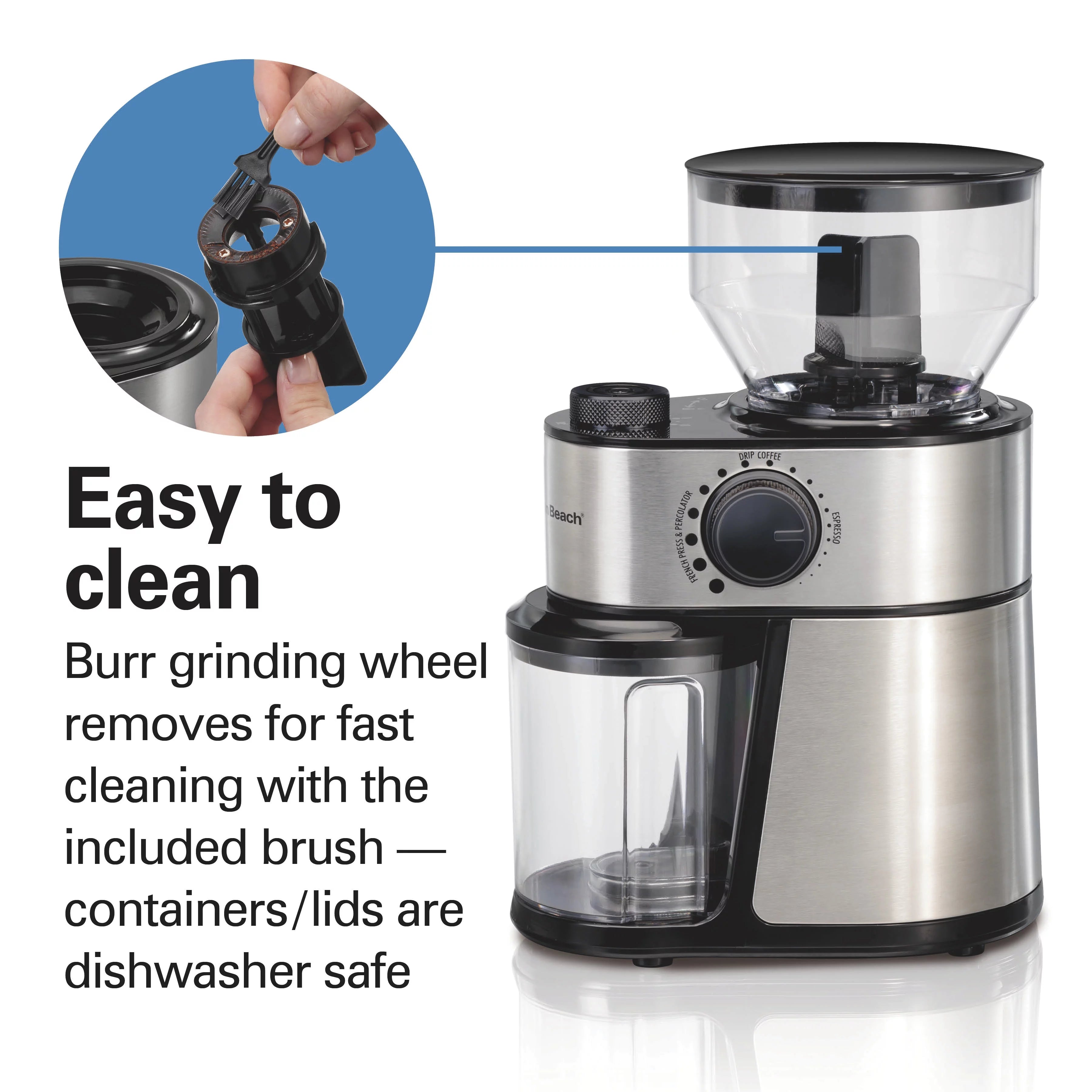 18 Grind Settings Stainless Steel Coffee Grinder A9815