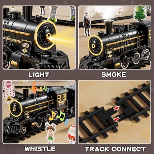 Large Electric Train Set with Realistic Sound, Lights and Smoke J41771