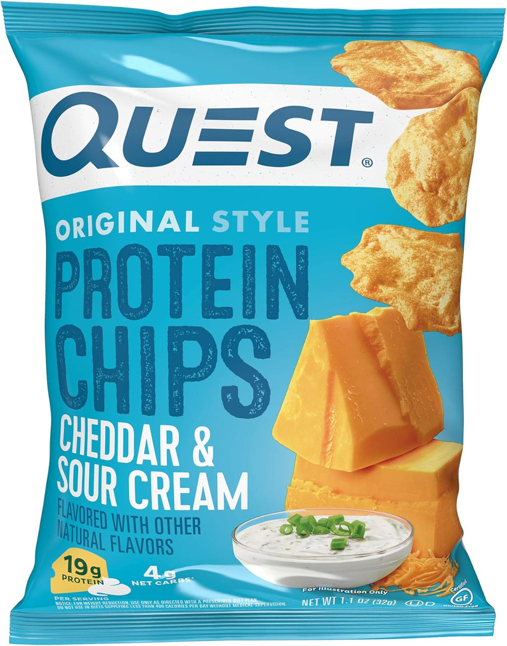 Cheddar & Sour Cream and Loaded Taco Flavors Protein Chips, 1.1 Ounce (Packs of 12) G574144