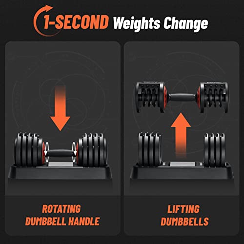 55 lbs Pair Adjustable Dumbbell I523909