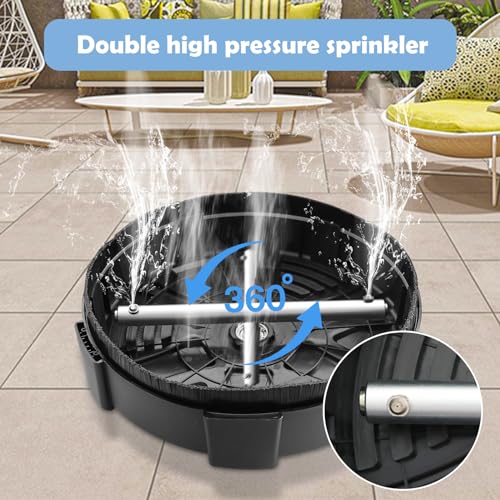 18" Pressure Washer Surface Cleaner with 4 Wheels 1/4" Quick Connector 2 Extension Wands T517