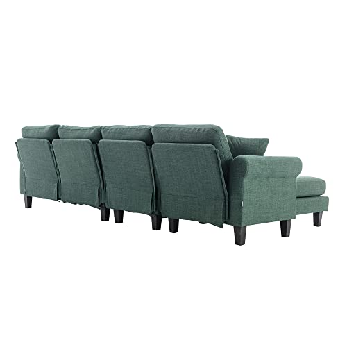 Black 70.5" Convertible Sectional Sleeper Sofa Bed with Solid Wood Frame Z28496
