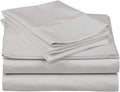 100% Egyptian Cotton 4 Piece Queen Size Sheet Set Light Grey N7220
