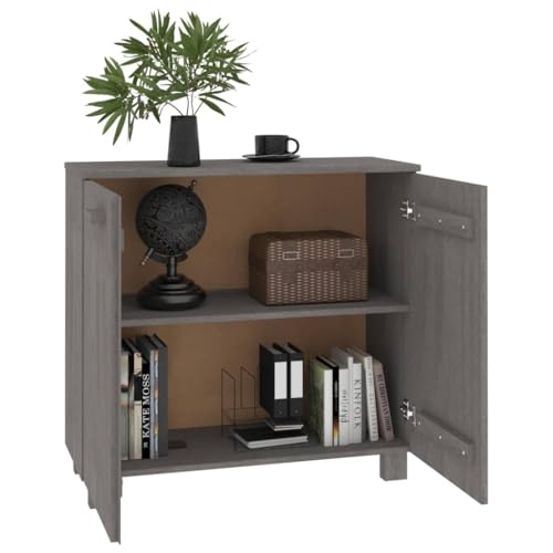 Light Gray Solid Wood Pine Sideboard with 2 Doors Q394